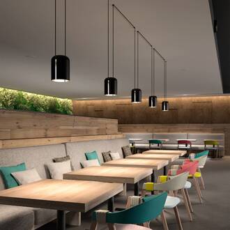 hanglamp Zolder Driedubbele cilinder Ø 15cm zwart