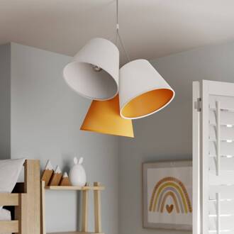 Hanglamp Zsofia 3-lamps wit/oranje wit, oranje