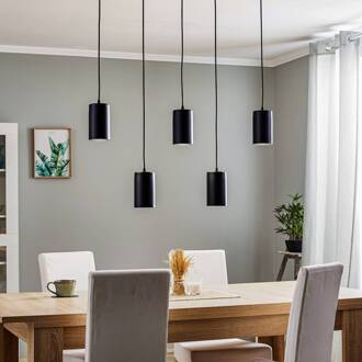 Hanglamp ZW Tube 170, 5-lamps, zwart