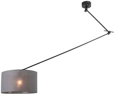 Hanglamp zwart met kap 35 cm donkergrijs verstelbaar - Blitz Grijs, Zwart