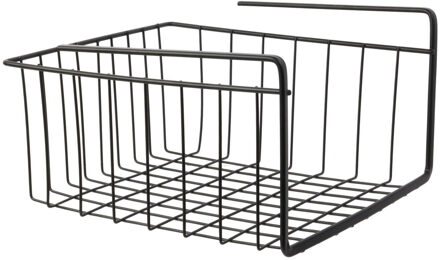 Hangmand voor kast - metaal - 26 x 14 x 26 cm - zwart - kastmandje - opbergers