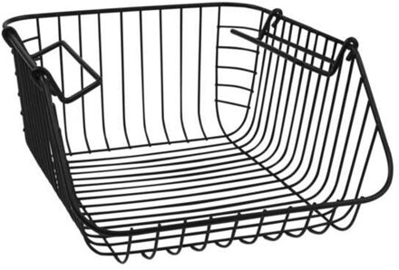 Hangmand voor kast - metaal - 27 x 29 x 14 cm - zwart - kastmandje - opbergers