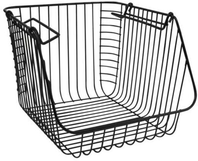 Hangmand voor kast - metaal - 27 x 29 x 22 cm - zwart - kastmandje - opbergers