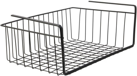 Hangmand voor kast - metaal - 40 x 26 x 14 cm - zwart - kastmandje - opbergers