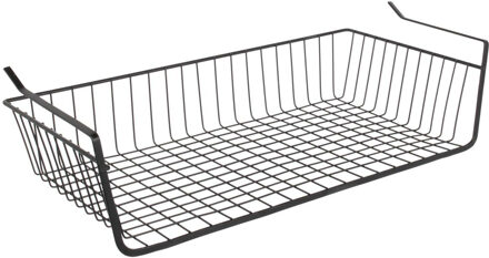 Hangmand voor kast - metaal - 56 x 26 x 14 cm - zwart - kastmandje - opbergers