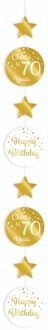 hangslinger 70 jaar 120 cm papier goud/wit Goudkleurig