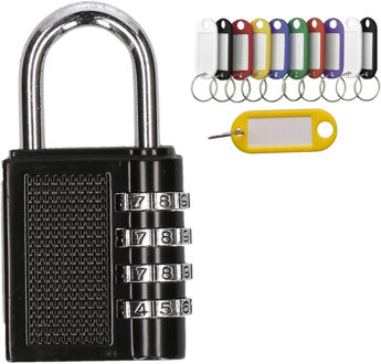 Hangslot/cijferslot met 10x stuks sleutellabels