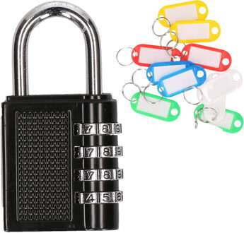 Hangslot/cijferslot met 10x stuks sleutellabels