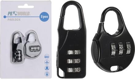 Hangslot cijferslot set van 2 stuks verschillende