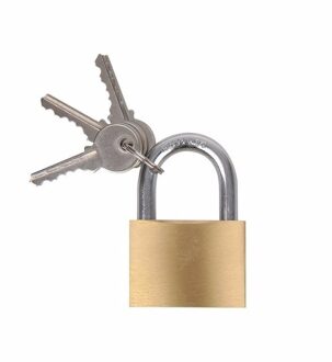 Hangslot/kofferslot 30 mm messing incl 3 sleutels