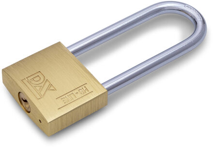 Hangslot - messing - staal - 3x5,8 cm - veiligheidsslot - met sleutels