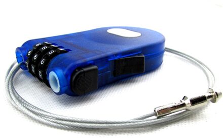 Hangslot Touw Ski Fiets Onderdelen Mini Uitschuifbare Draad Anti Diefstal 3 Digit Security Code Kabelslot Wachtwoord Lange Roller Kinderwagen Blauw