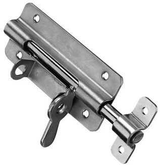 Hangslotgrendel - zilver - staal verzinkt - 10 x 5,2 cm - heksluiting / poortgrendelkt 10 x 5.2 cm