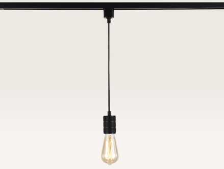 Hangspot Avaro nero - E27-fitting - Ontworpen voor 1-fase railsysteem - Zwart - Railspot - IP20 voor binnen