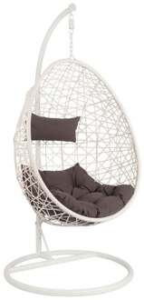 Hangstoel - ei - egg chair - woondecoratie - wit - lounge stoel - slaapkamer - woonkamer - Rotan - Bohemian deco