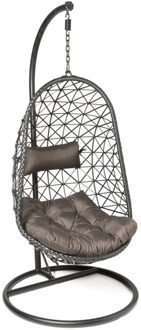 Hangstoel Mallorca met standaard - zwart - 125x83x67 cm