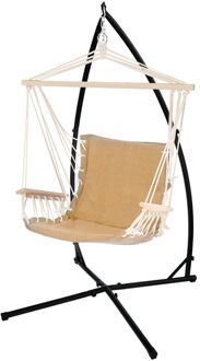 Hangstoel met zitkussen 45x100x46 cm Terra Cotta in katoen en hout tot 120 kg Beige