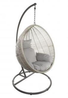 Hangstoel Santa Marta beige - Hangstoel cocoon - Hangstoel buiten - Hangstoel met standaard