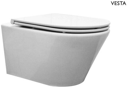 Hangtoilet Vesta Diepspoel Wit Aqua Splash