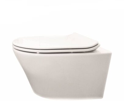 Hangtoilet Vesta Rimless Diepspoel Wit Aqua Splash