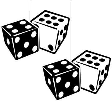 Hangversiering casino/gokken thema dobbelstenen - 2x - 19 x 29 cm - Versiering