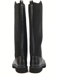 Hannah Leer/Textiel Dameslaarzen Zwart