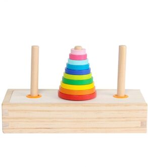Hanoi Tower Kids Educational Toys Wooden Early Learning Classic Mathematical Puzzle Toy for Children