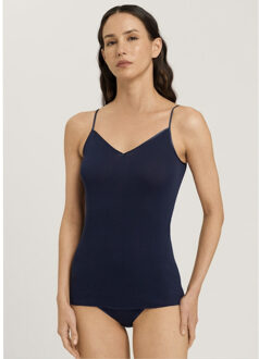 Hanro Dames Cotton Seamless Spaghettitop Deep Navy 071601 blauw - 38-40)