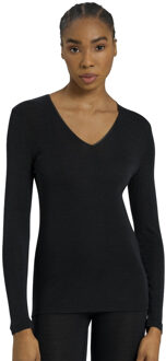 Hanro Dames ski ondergoed Wol & Zijde V-hals shirt zwart 071418 - M
