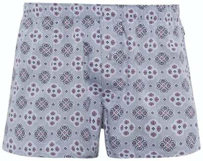 Hanro Fancy Woven Boxershorts Heren - Grijs Ornament Dessin (074015) - 48-50