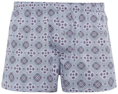Hanro Fancy Woven Boxershorts Heren - Grijs Ornament Dessin (074015) - 54-56