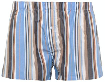 Hanro Heren Fancy Woven boxershorts met kleurige strepen 074015 blauw/oranje - 52
