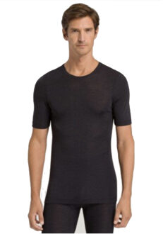 Hanro Heren ski ondergoed Wol & Zijde r/n s/slv shirt zwart 073401