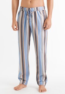 Hanro Heren Sleep & Lounge Night & Day lange broek blauw streep 075436 Oranje/Blauw - 52