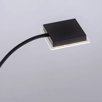 Hans LED vloerlamp met leeslamp, hoekig, zwart