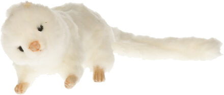 Hansa Knuffel Fret - wit - 23 cm - pluche - marter knuffels - knuffeldier - realistisch - knuffelfre
