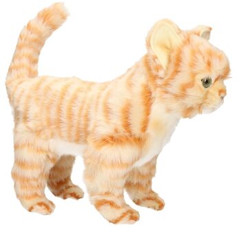 Hansa knuffel kitten - poes/kat - rood - 30 cm - pluche - knuffeldier - rode kater