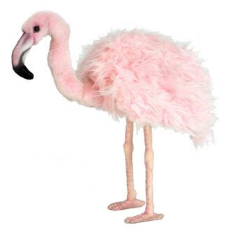 Hansa pluche flamingo - knuffel vogel - 38 cm - exotische vogel knuffels