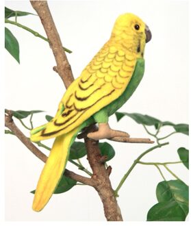 Hansa pluche grasparkiet tropische vogel deco knuffel 15 cm Multi