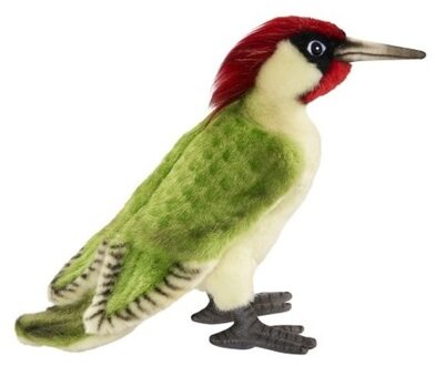 Hansa pluche groene specht - knuffel vogel - 27 cm - levensecht - realistisch
