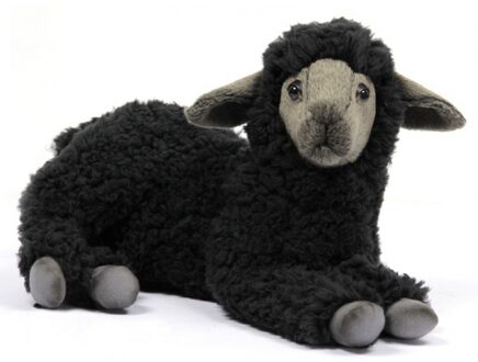 Hansa pluche lammetje knuffel zwart 33 cm