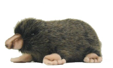 Hansa pluche mol knuffel - 23 cm - zwart - mollen knuffels - luxe kwaliteit