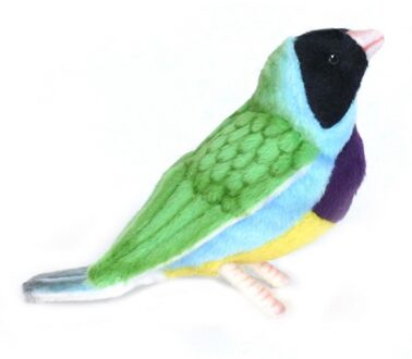 Hansa pluche tropische Gouldamadine vogel knuffel 11 cm
