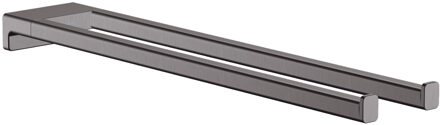 hansgrohe Addstoris handdoekhouder 2-lids brushed black chroom 41770340 Black chrome brushed (antraciet)