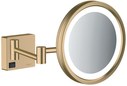 hansgrohe Addstoris make-up spiegel led 3x vergroting brushed bronze 41790140 Brons geborsteld