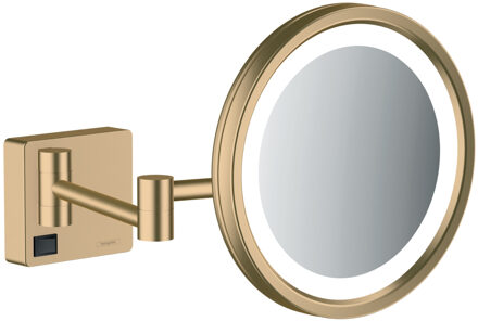 hansgrohe Addstoris make-up spiegel led 3x vergroting brushed bronze 41790140 Bronze brushed