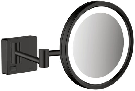 hansgrohe Addstoris make-up spiegel led 3x vergroting mat zwart 41790670 Zwart mat