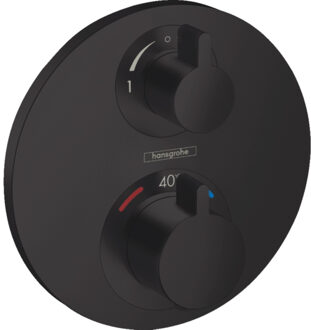 hansgrohe Afbouwdeel Hansgrohe Ecostat S Thermostaat inbouw 2 Functies Rond Mat Zwart