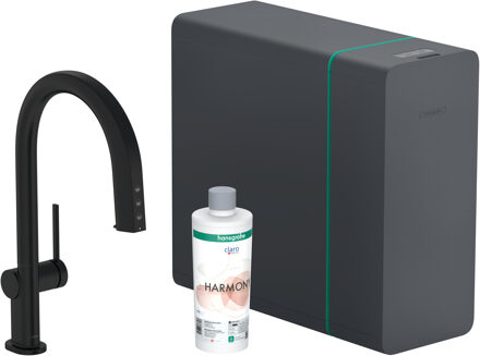 hansgrohe Aqittura M91 Soda systeem 210, uittrekbare uitloop, 1jet, sBox, mat zwart