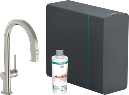 hansgrohe Aqittura M91 Soda systeem 210, uittrekbare uitloop, 1jet, sBox, rvs look Stainless Steel Optic